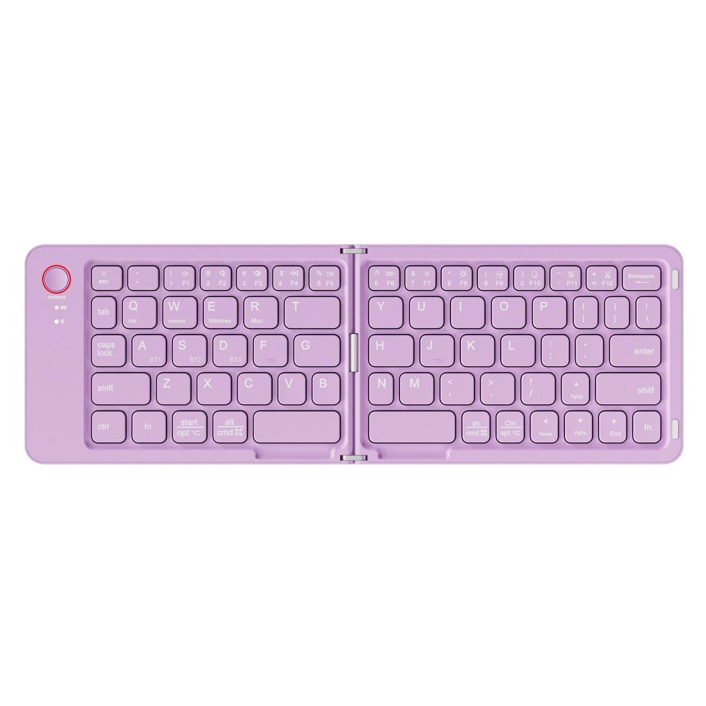 Foldable Bluetooth Keyboard B023 Dual Fold Portable Keyboard 3 Device Connection Green