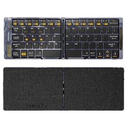 Foldable Keyboard F69 Transparent Bluetooth Keyboard Triple Device Connection