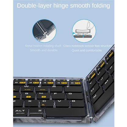 Foldable Keyboard F69 Transparent Bluetooth Keyboard Triple Device Connection