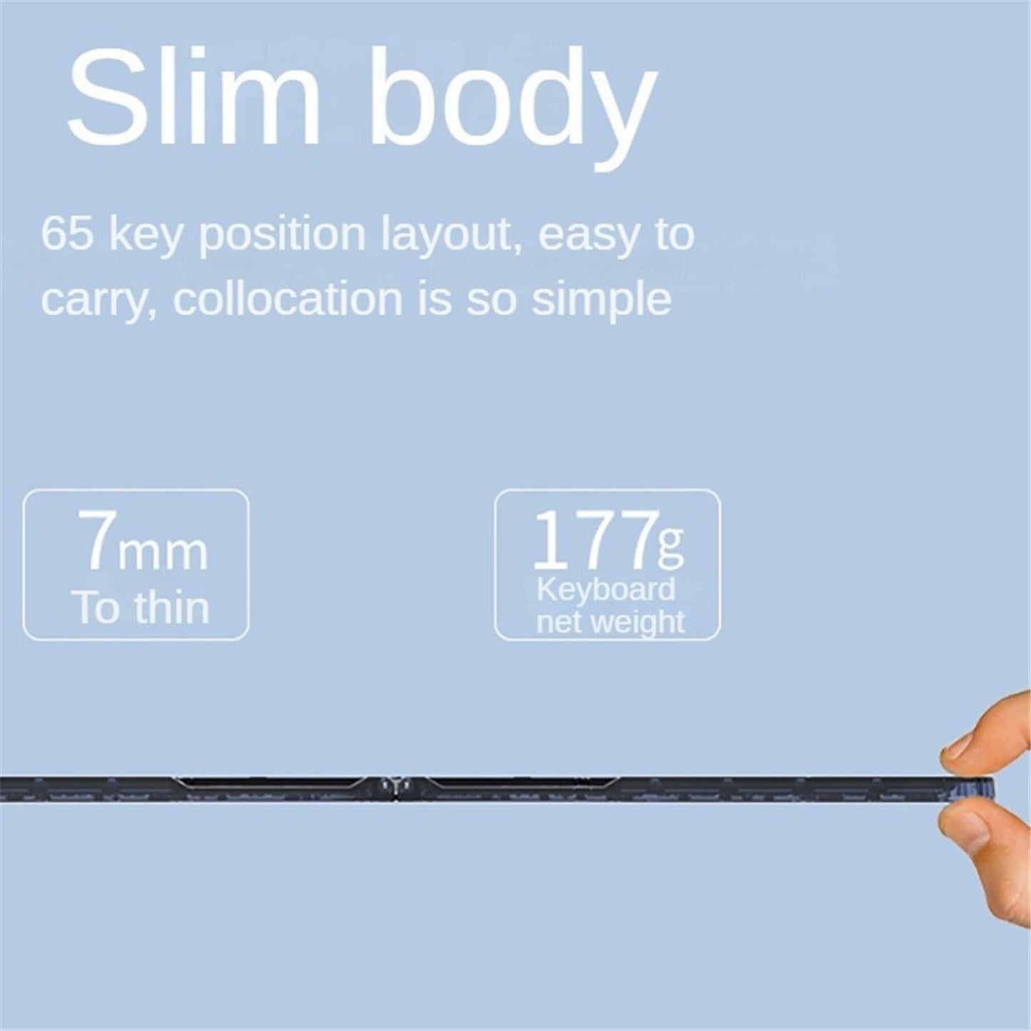 Foldable Keyboard F69 Transparent Bluetooth Keyboard Triple Device Connection