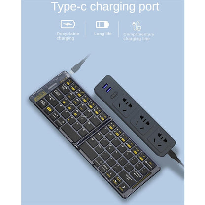 Foldable Keyboard F69 Transparent Bluetooth Keyboard Triple Device Connection