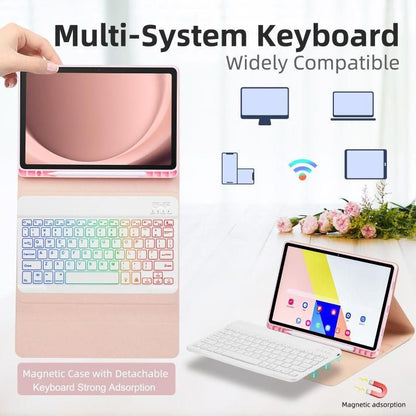 Tablet Case with Keyboard, For Galaxy A9 Plus 5G(Pink)