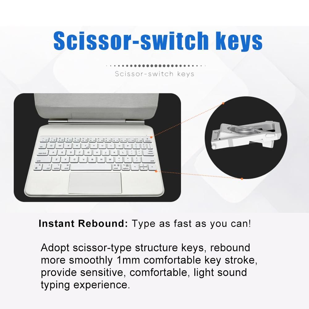 Tablet Keyboard Case Bluetooth Touchpad Keyboard for Pro 11 Inch Black