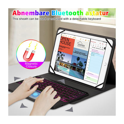 Tablet Keyboard Case Universal Bluetooth Backlit Touch Keyboard for 9-11 Inch Tablets