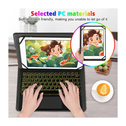 Tablet Keyboard Case Universal Bluetooth Backlit Touch Keyboard for 9-11 Inch Tablets