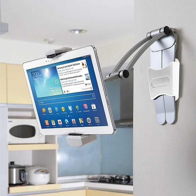 Tablet Stand Kitchen Desktop Aluminium Phone Tablet Stand Wall Mount Laptop Stand Large Clip