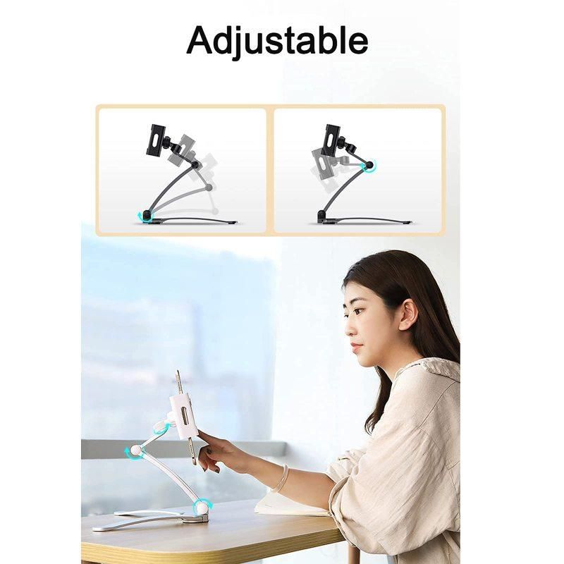 Tablet Stand Kitchen Desktop Aluminium Phone Tablet Stand Wall Mount Laptop Stand Large Clip