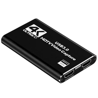 USB 3.0 Video Capture Card, High Resolution Game Live Stream Camera Recording Capture Adapter(Black)
