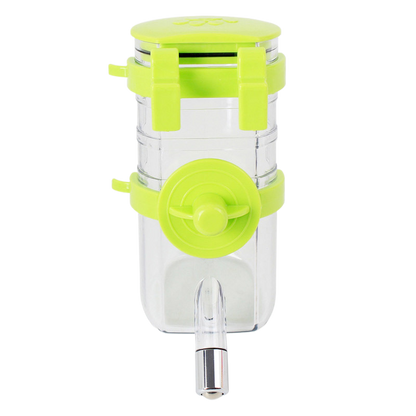 Hanging Pet Water Bottle 350ML Cage Mounted Feeder with Steel Ball Nozzle - Green