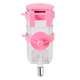 Hanging Pet Water Bottle 350ML Cage Mounted Feeder with Steel Ball Nozzle - Pink