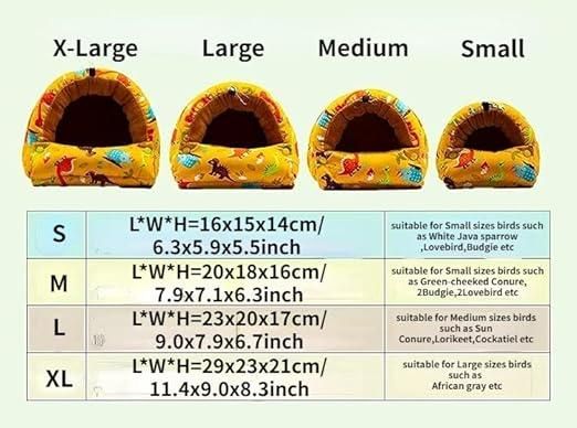 Parrot Hammock Warm Bird Nest Hanging Bed Large Mustard - S