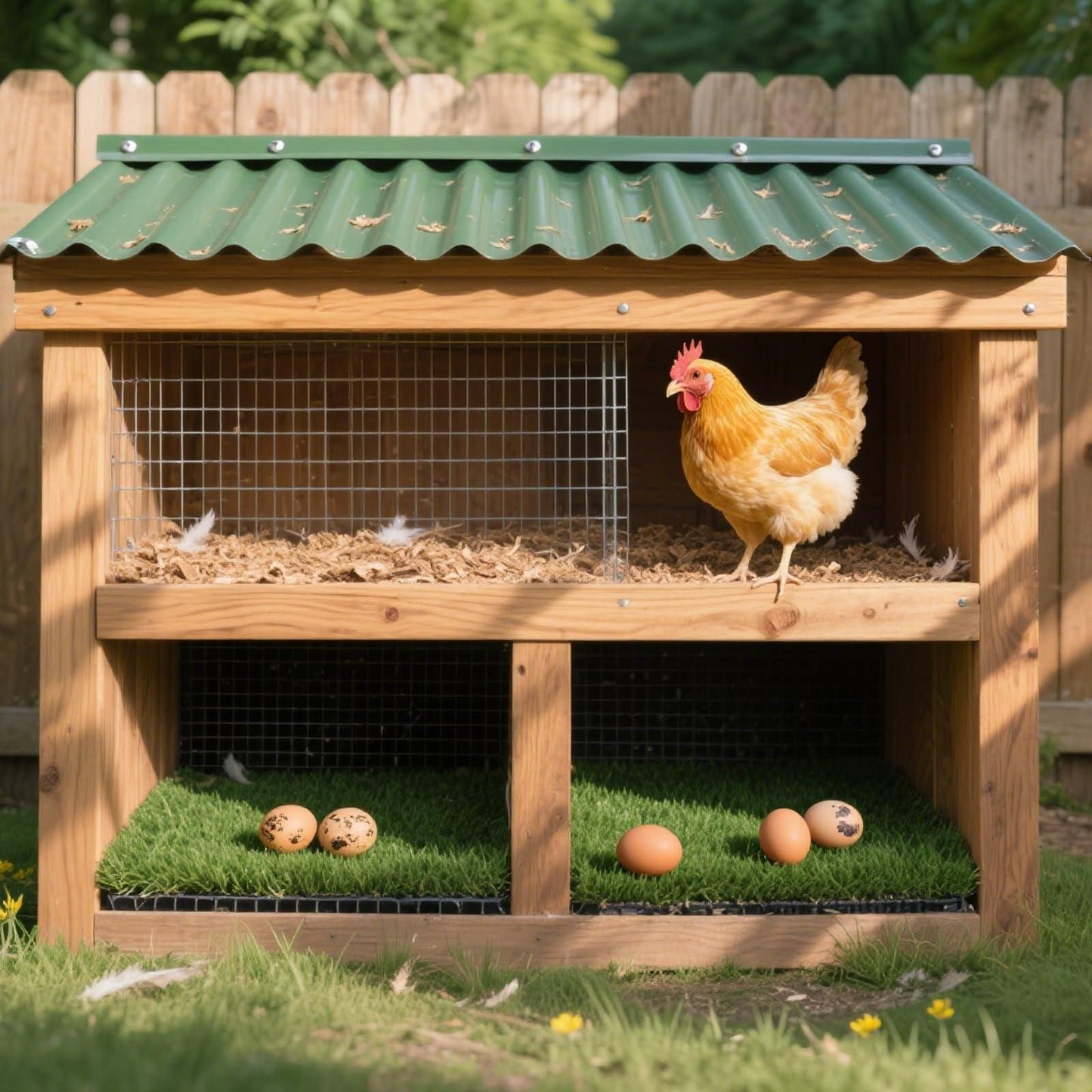 Chicken Nesting Pads 12 Pack Washable Artificial Grass Egg Mats 12x12 Inch Green