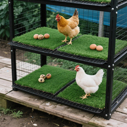 Chicken Nesting Pads 12 Pack Washable Artificial Grass Egg Mats 12x12 Inch Green