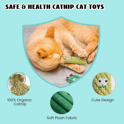 5 Pack Catnip Toys, Pure Organic Catnip Stuffed, Chew Plush for Indoor Cats