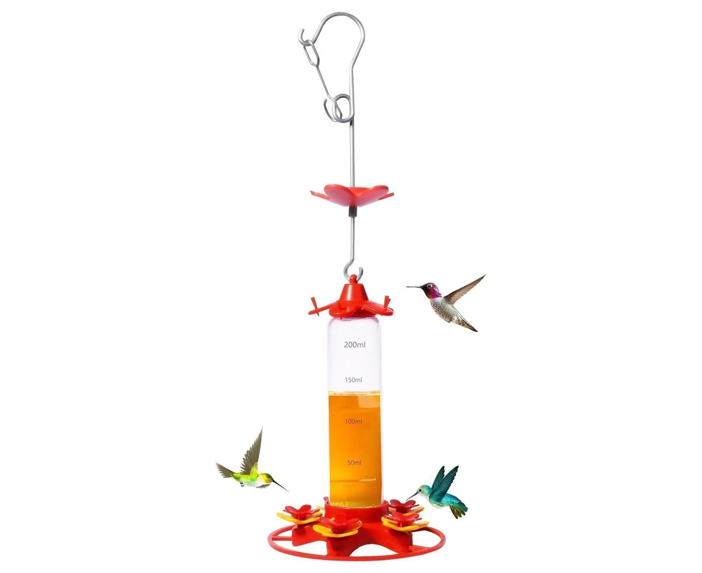Hanging Feeder Hook Leakproof Hummingbird Feeder - Red