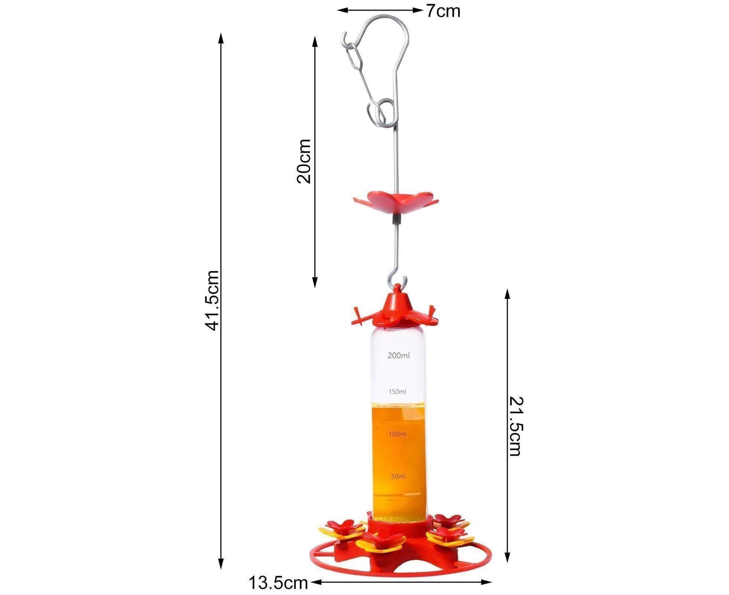 Hanging Feeder Hook Leakproof Hummingbird Feeder - Red
