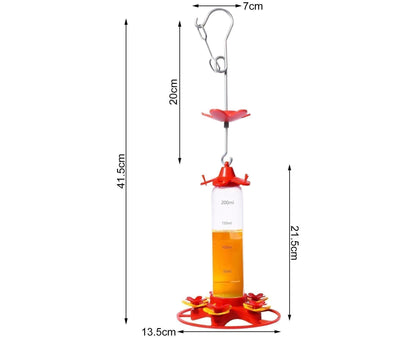 Hanging Feeder Hook Leakproof Hummingbird Feeder - Red