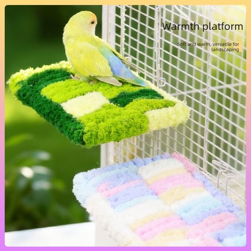 Thick Fleece Warm Heated Bird Perch Stand Winter Foot Warmer Toy for Parakeets Lovebirds