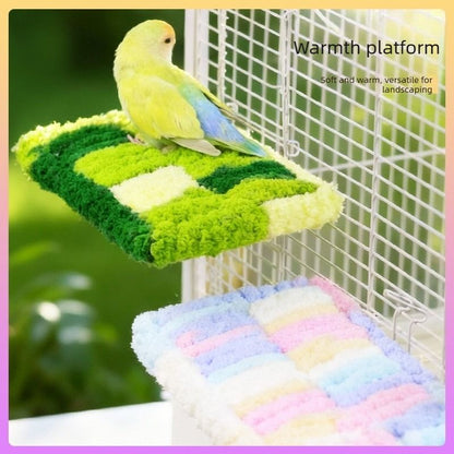 Thick Fleece Warm Heated Bird Perch Stand Winter Foot Warmer Toy for Parakeets Lovebirds
