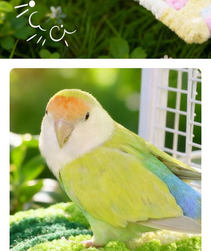 Thick Fleece Warm Heated Bird Perch Stand Winter Foot Warmer Toy for Parakeets Lovebirds