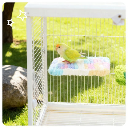 Thick Fleece Warm Heated Bird Perch Stand Winter Foot Warmer Toy for Parakeets Lovebirds