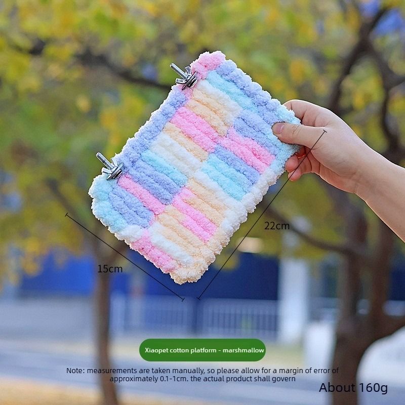 Thick Fleece Warm Heated Bird Perch Stand Winter Foot Warmer Toy for Parakeets Lovebirds GREEN