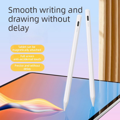 Magnetic iPad Capacitive Stylus, Compatible with Apple Tablets, Replaceable Tip Drawing Stylus - White