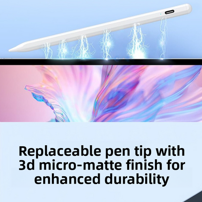 Magnetic iPad Capacitive Stylus, Compatible with Apple Tablets, Replaceable Tip Drawing Stylus - White