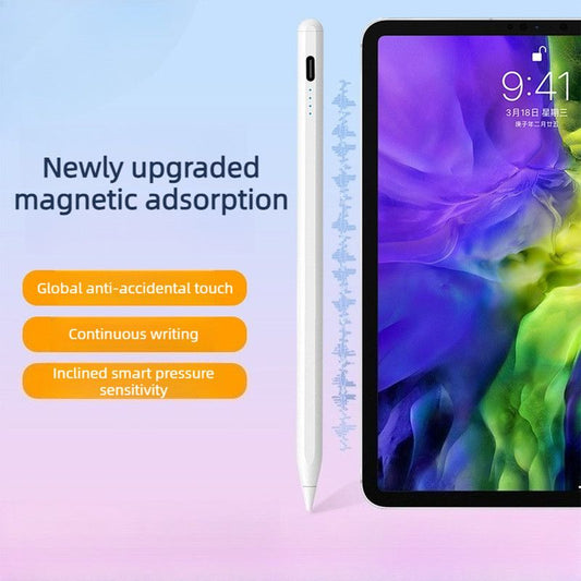Magnetic iPad Capacitive Stylus, Compatible with Apple Tablets,  Replaceable Tip Drawing and Handwriting Stylus—3 Tips—White