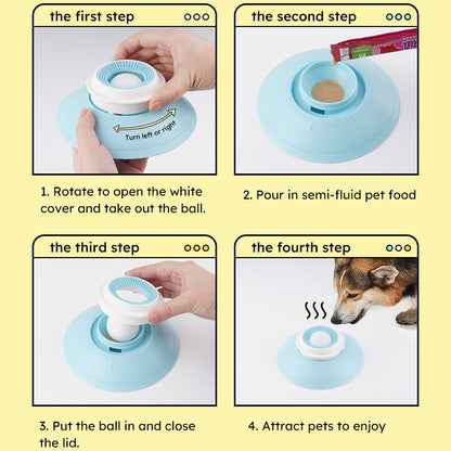 Pet Slow Feeder Bowl with Food Dispenser, Non-Slip, Universal Puzzle Feeder for Cats and Dogs - White