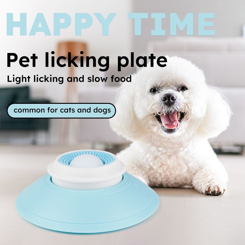 Pet Slow Feeder Bowl with Food Dispenser, Non-Slip, Universal Puzzle Feeder for Cats and Dogs - White