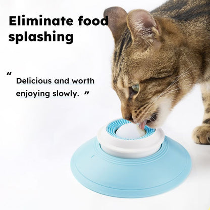 Pet Slow Feeder Bowl with Food Dispenser, Non-Slip, Universal Puzzle Feeder for Cats and Dogs - White
