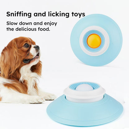 Pet Slow Feeder Bowl with Food Dispenser, Non-Slip, Universal Puzzle Feeder for Cats and Dogs - White