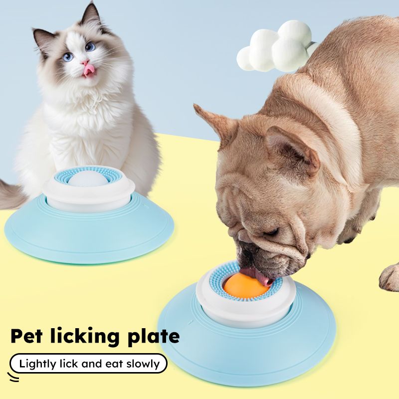 Pet Slow Feeder Bowl with Food Dispenser, Non-Slip, Universal Puzzle Feeder for Cats and Dogs - Yellow