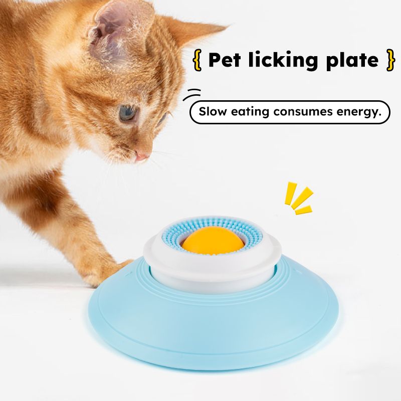 Pet Slow Feeder Bowl with Food Dispenser, Non-Slip, Universal Puzzle Feeder for Cats and Dogs - Yellow