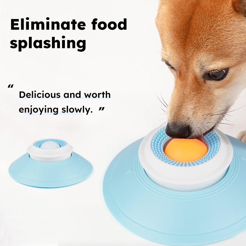 Pet Slow Feeder Bowl with Food Dispenser, Non-Slip, Universal Puzzle Feeder for Cats and Dogs - Yellow