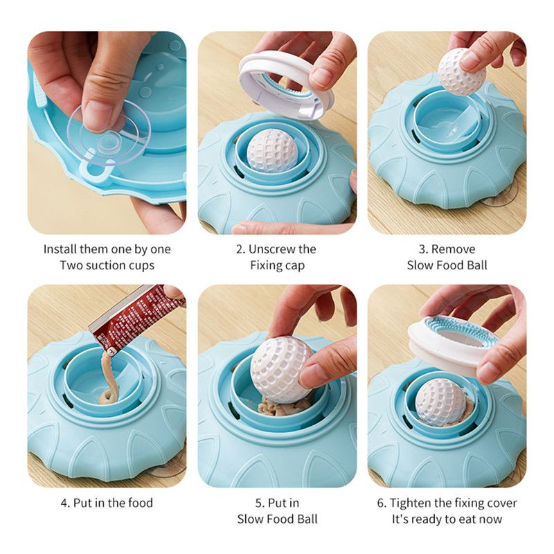 Slow Feeder Bowl for Pets, Non-Slip Puzzle Feeder for Cats and Dogs - Pink