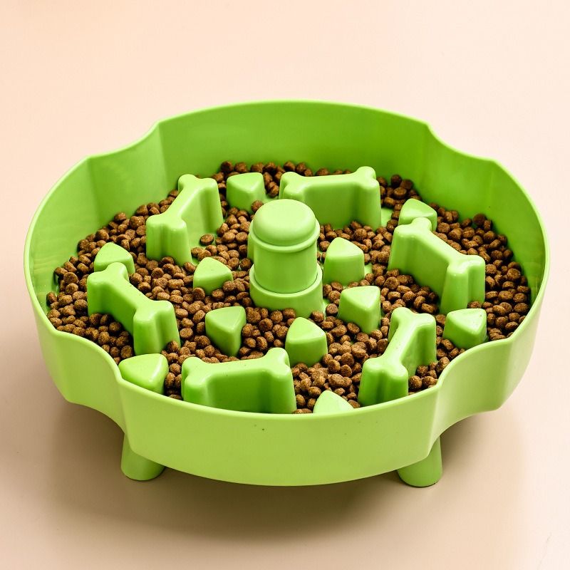 Detachable Rotating Slow-Feeding Pet Bowl, Non-Slip and Choke-Proof Feeding Bowl - Blue