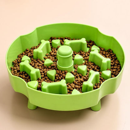 Detachable Rotating Slow-Feeding Pet Bowl, Non-Slip and Choke-Proof Feeding Bowl - Blue