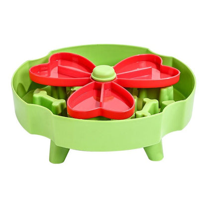 Detachable Rotating Slow-Feeding Pet Bowl, Non-Slip and Choke-Proof Feeding Bowl - Green