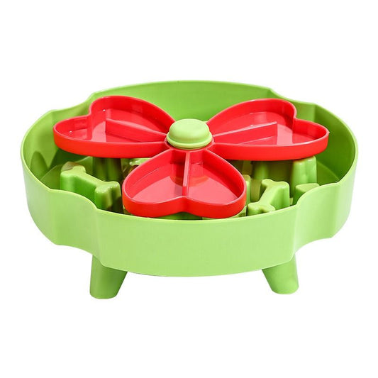 Detachable Rotating Slow-Feeding Pet Bowl, Non-Slip and Choke-Proof Feeding Bowl - Green