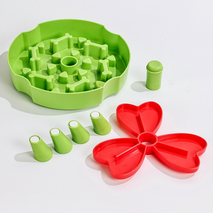 Detachable Rotating Slow-Feeding Pet Bowl, Non-Slip and Choke-Proof Feeding Bowl - Green