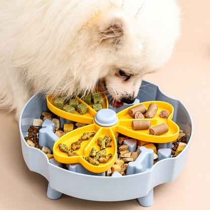 Detachable Rotating Slow-Feeding Pet Bowl, Non-Slip and Choke-Proof Feeding Bowl - Green