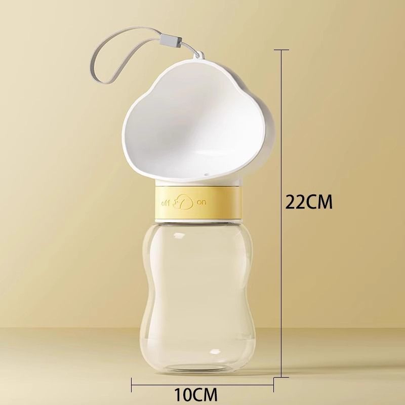 350ML Portable Outdoor Pet Water Cup, Leak-Proof Travel Water Dispenser - White