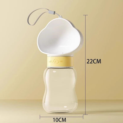 350ML Portable Outdoor Pet Water Cup, Leak-Proof Travel Water Dispenser - White