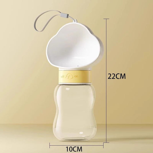 350ML Portable Outdoor Pet Water Cup, Leak-Proof Travel Water Dispenser - White