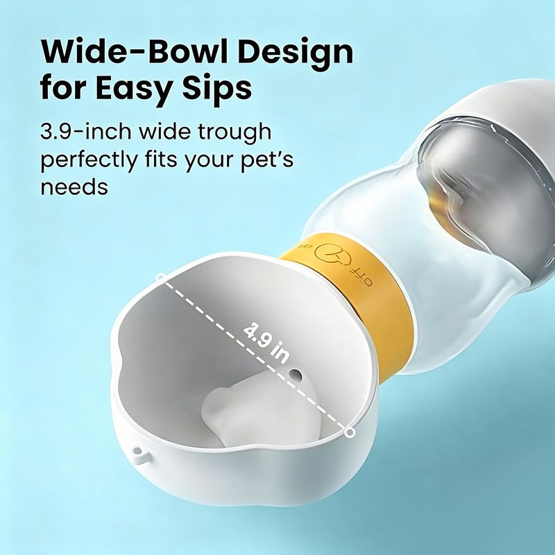 350ML Portable Outdoor Pet Water Cup, Leak-Proof Travel Water Dispenser - White
