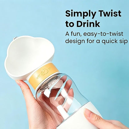 350ML Portable Outdoor Pet Water Cup, Leak-Proof Travel Water Dispenser - White