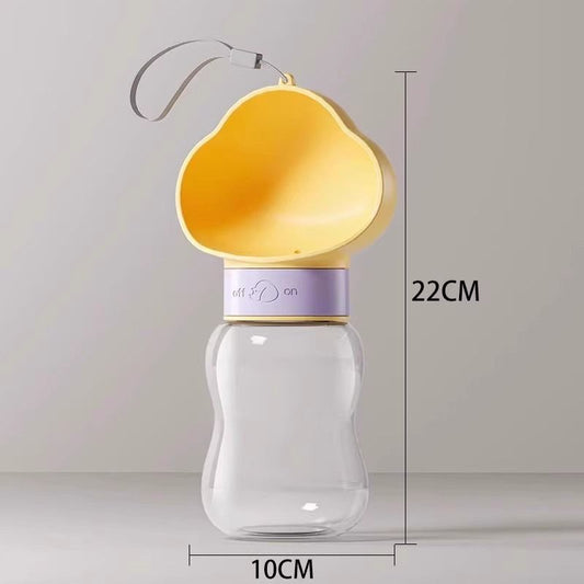 350ML Portable Outdoor Pet Water Cup, Leak-Proof Travel Water Dispenser - Yellow