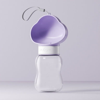 350ML Portable Outdoor Pet Water Cup, Leak-Proof Travel Water Dispenser - Purple